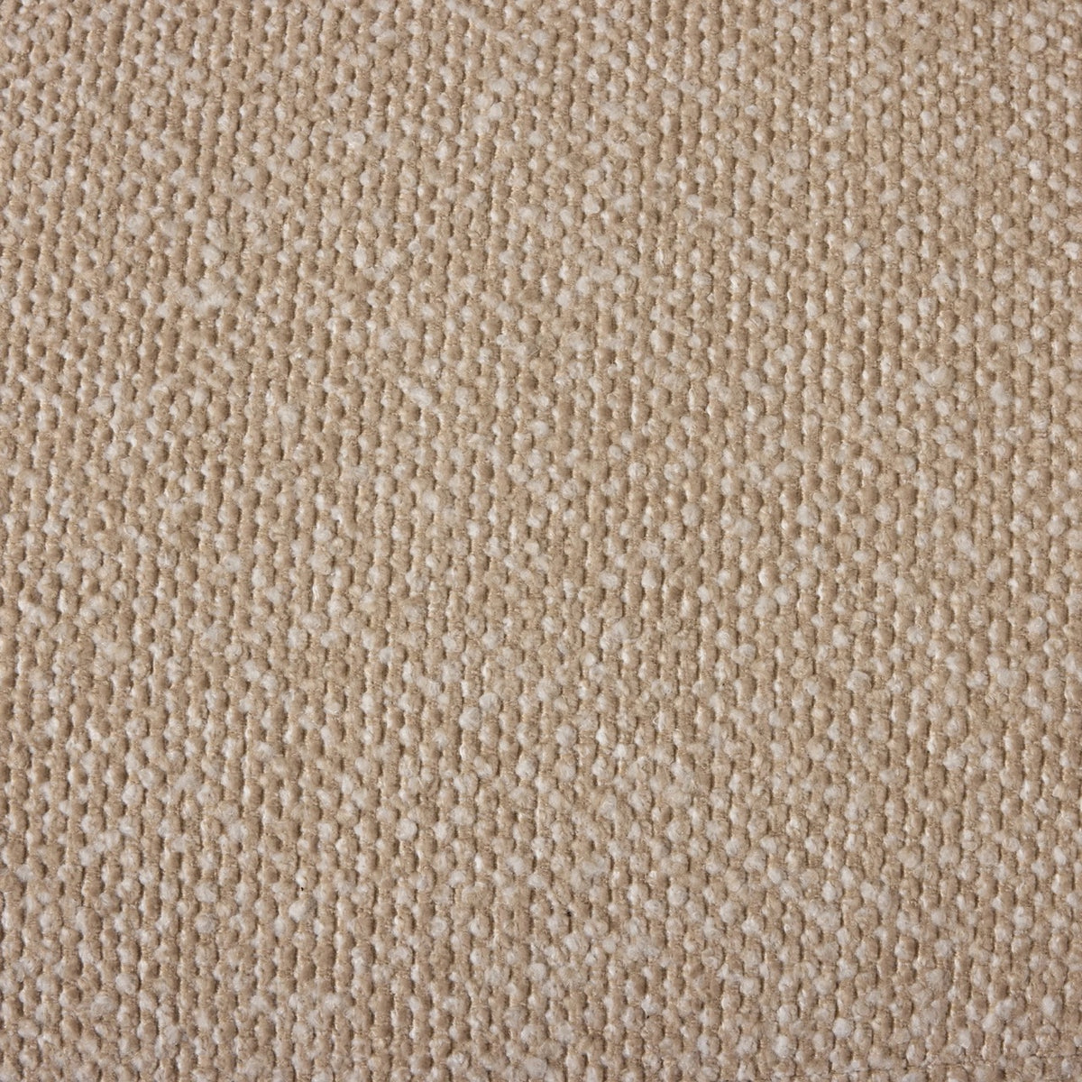 Ziggy Sofa in oatmeal bouclé, rounded pebble-like armrests and curved backrest.