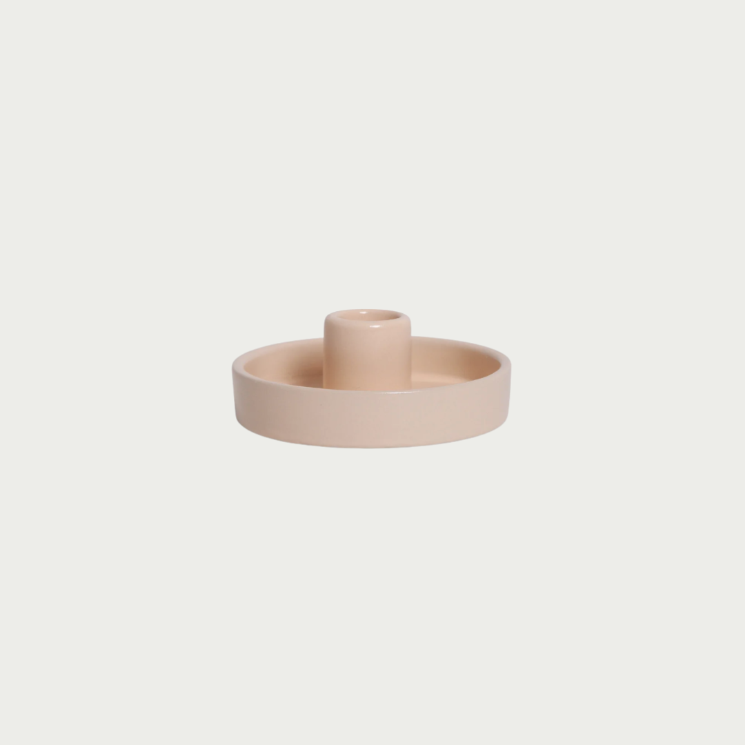 ceramic beige candel holder 