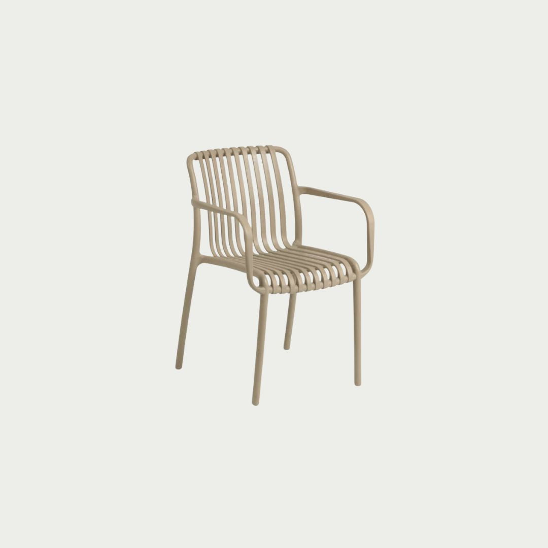 beige outdoor dining chair 