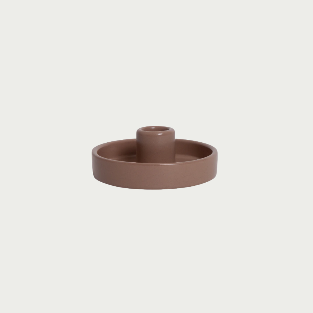 brown ceramic candle holder for table scape 