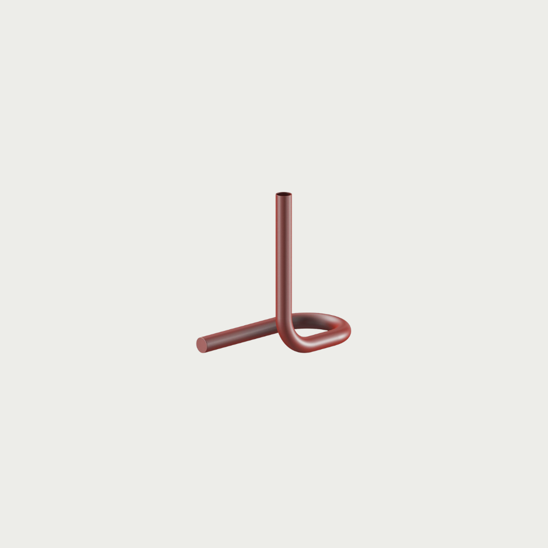 burgundy brick twisted candle holder