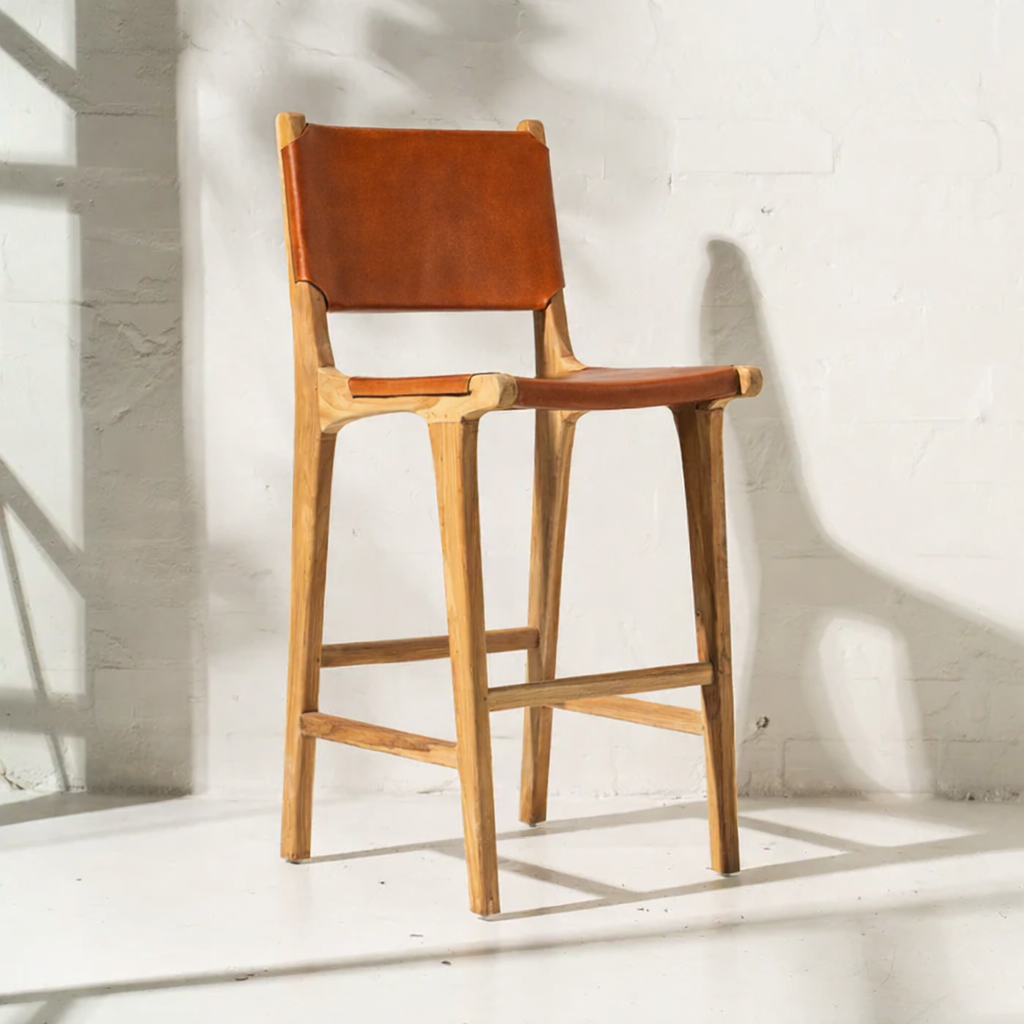 Kelile Leather Bar Stool