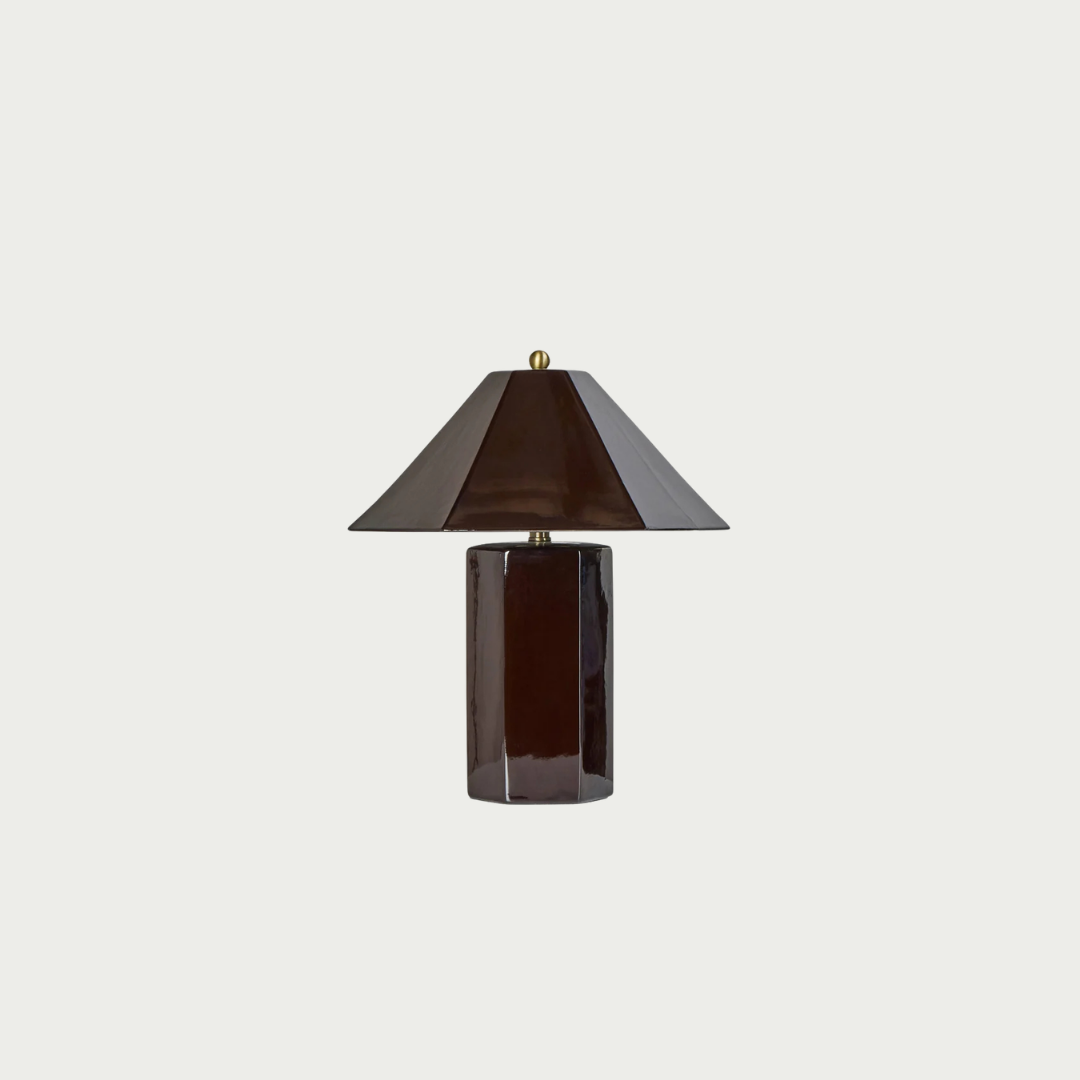 chocolate brown ceramic table lamp 