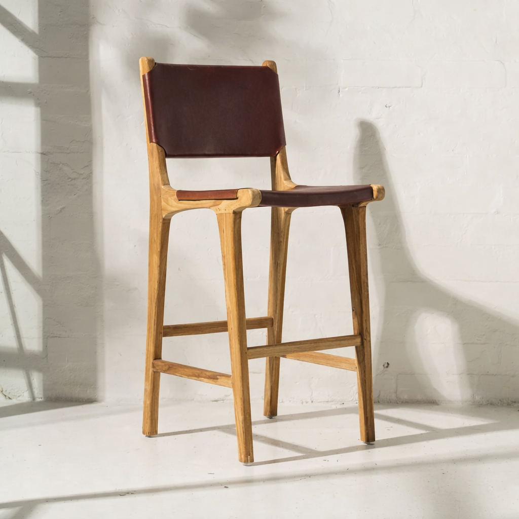 Kelile Leather Bar Stool