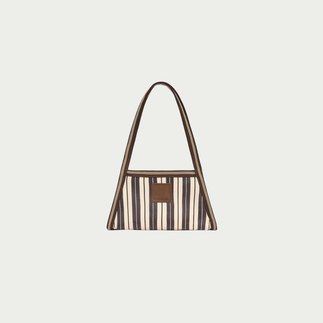 eau stripe shoulder bag made from recycled fabric