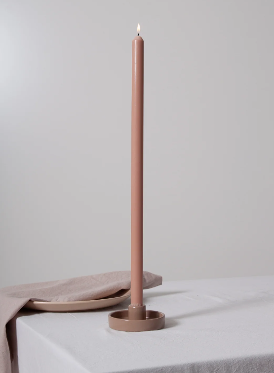 ceramic brown candle holder 