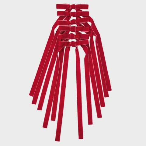 Velvet Ribbon Bows 35 x 13cm – Set of 6