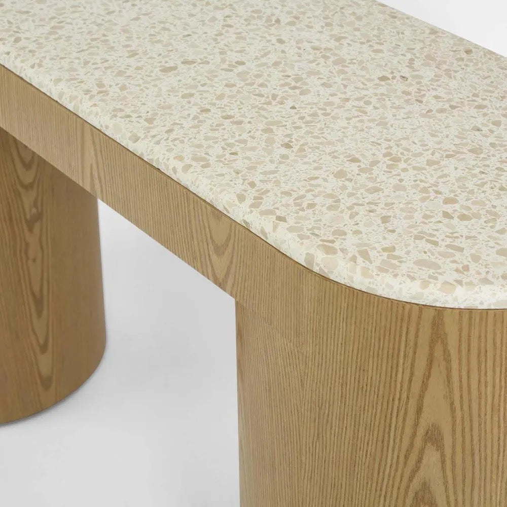 Arlo Console Light Oak and Terrazzo