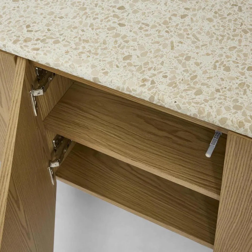 Arlo Entertainment Unit Light Oak and Terrazzo