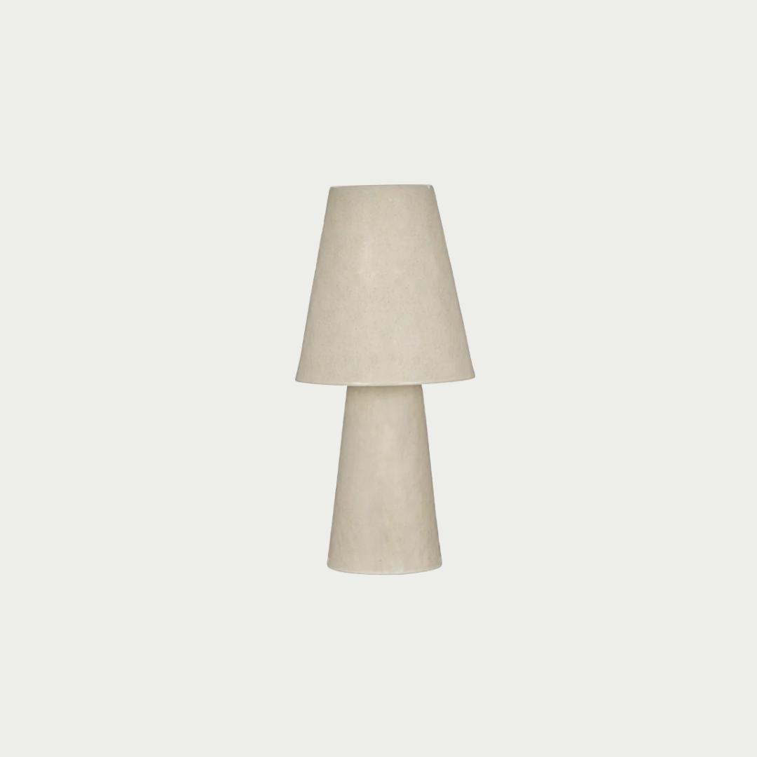 modern ceramic table lamp in ivory with textured finish
