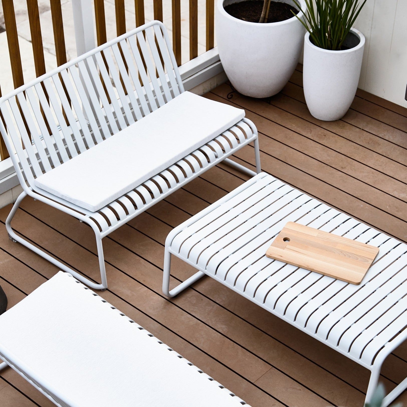 white outdoor lounge setting 
