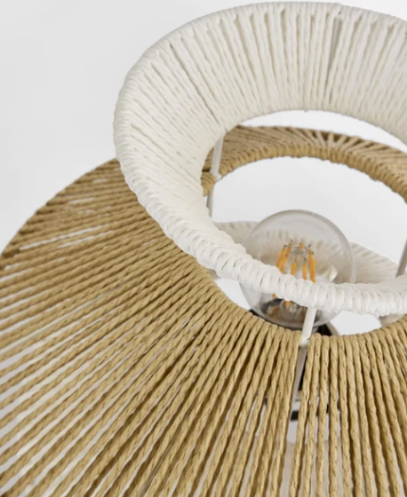 statement side table lamp with woven details 