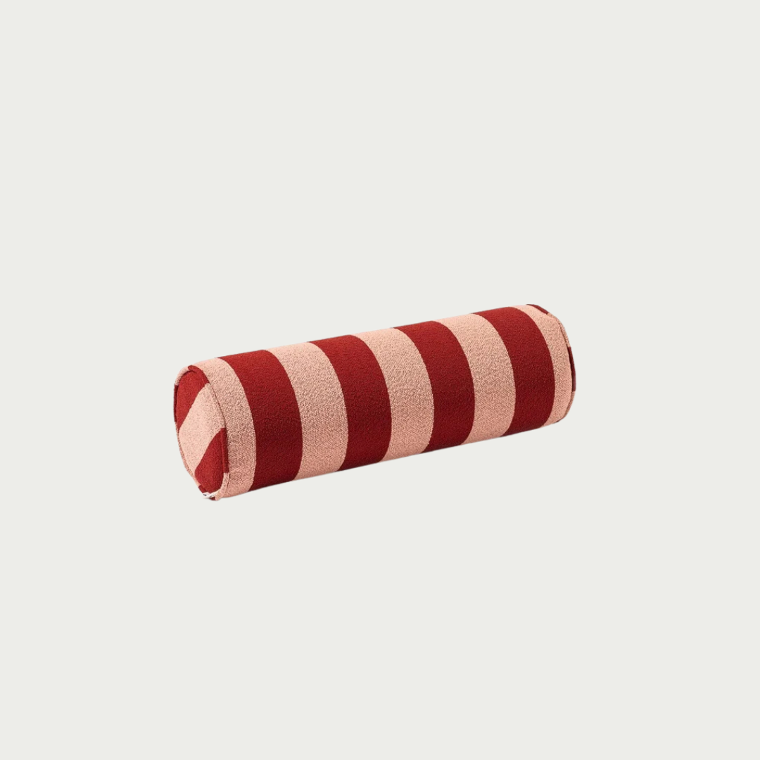 terry red and blush stripe cushions for alfresco or pool side