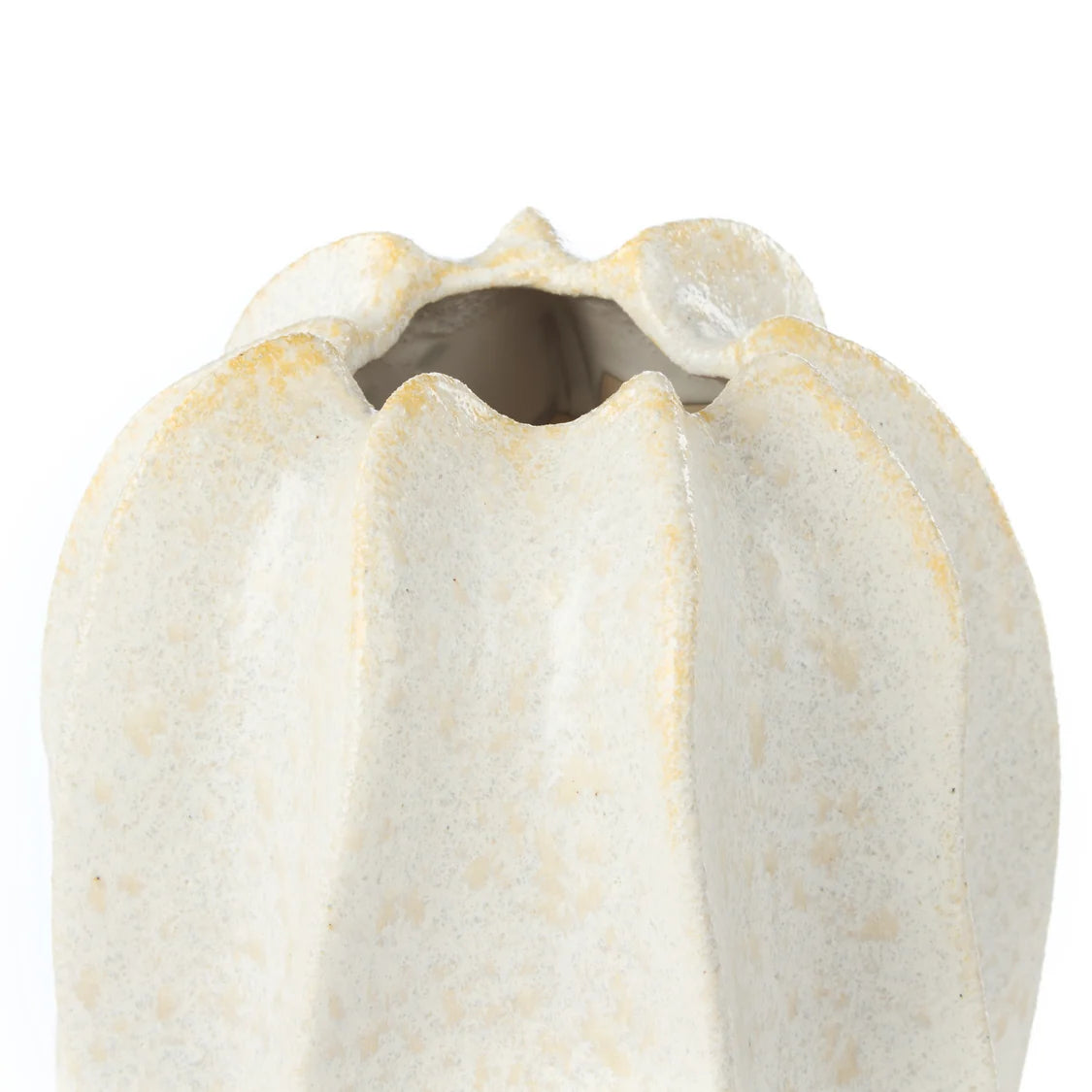 textured white decor vase
