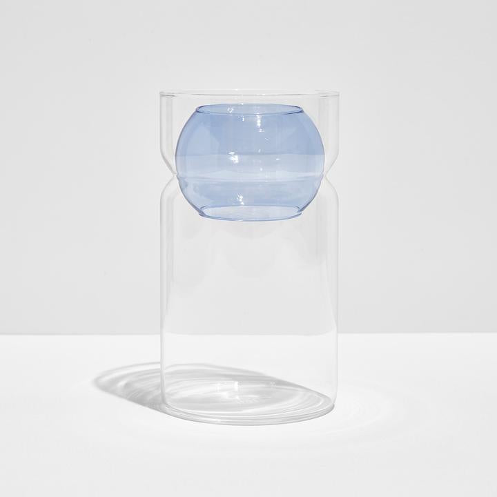Balance Vase - Clear + Blue