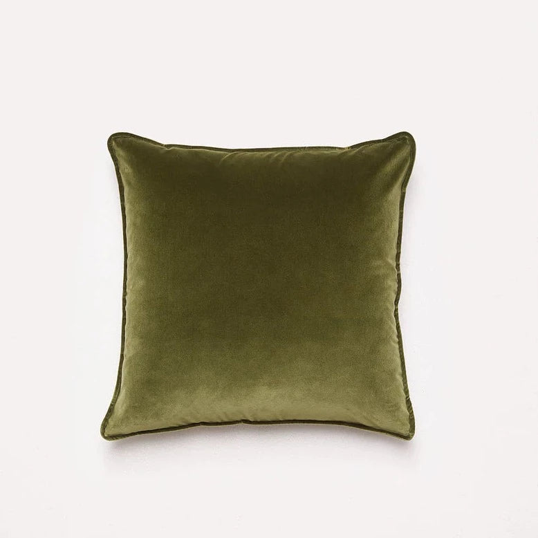 Velvet Cushions - Sicilian Olive
