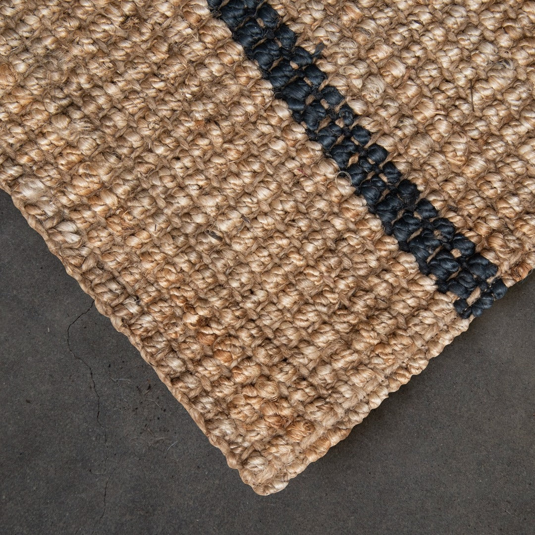 Bailey Natural Jute Runner with Stripes