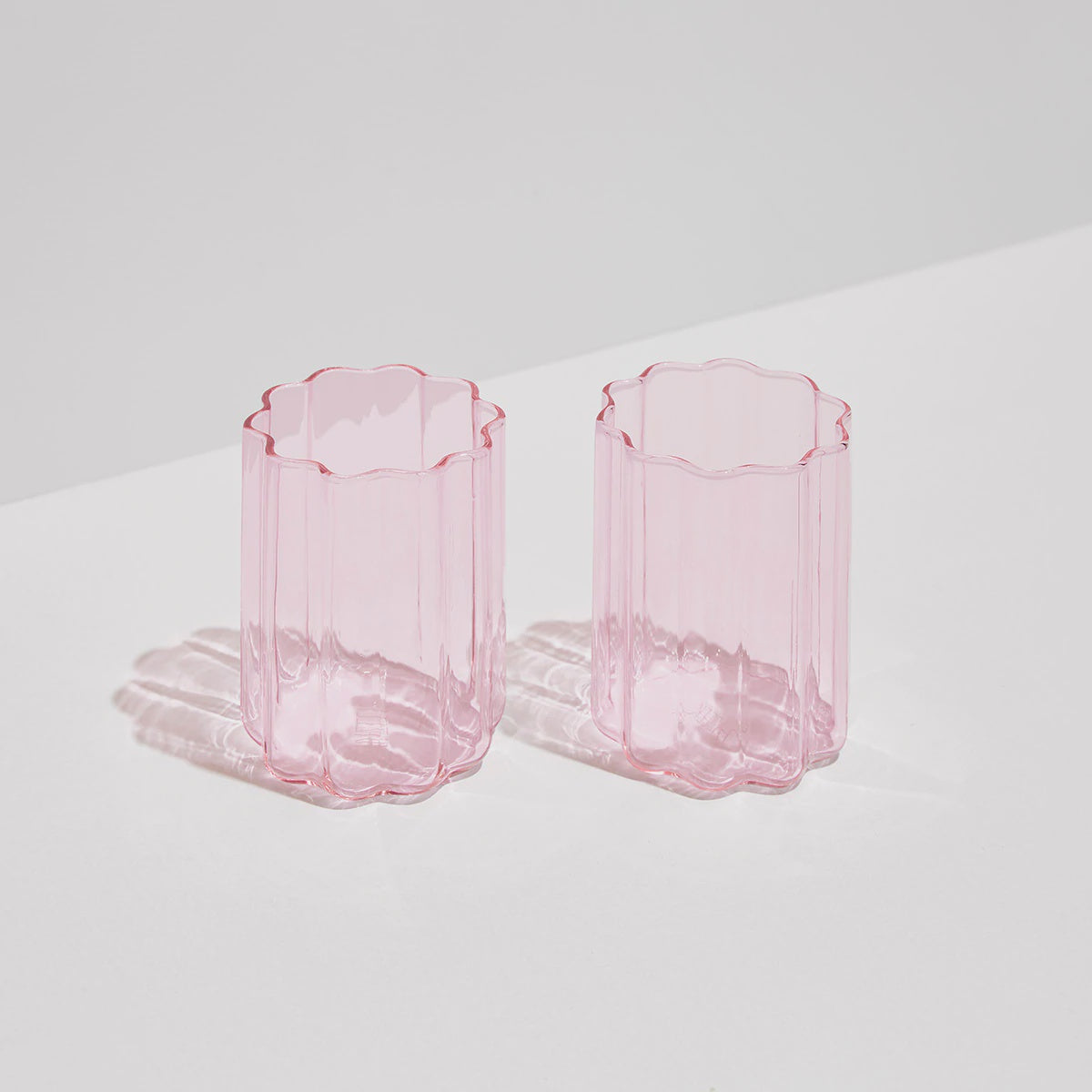 Wave Glassware Set of 2 - Pink