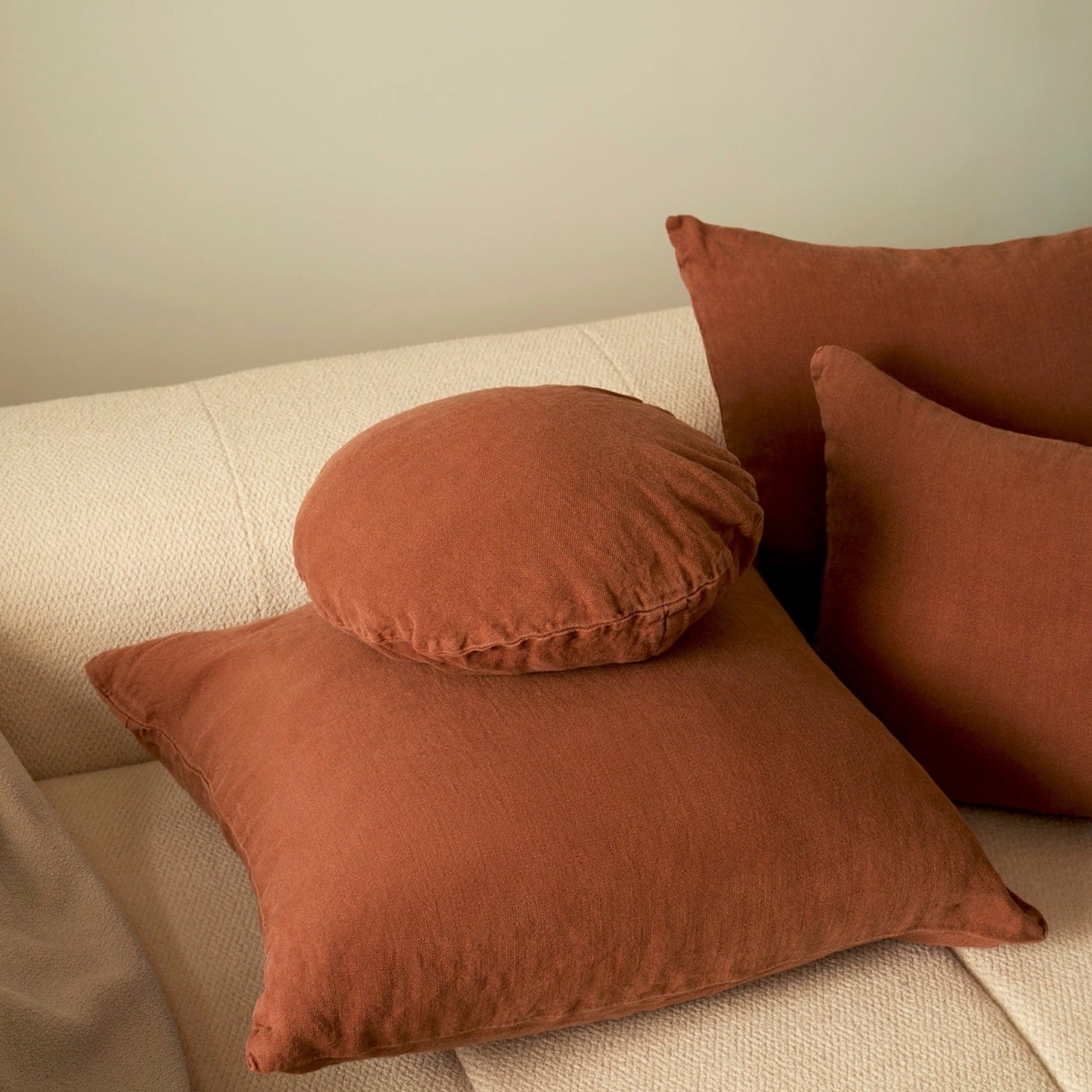 Linen Cushions - Rust